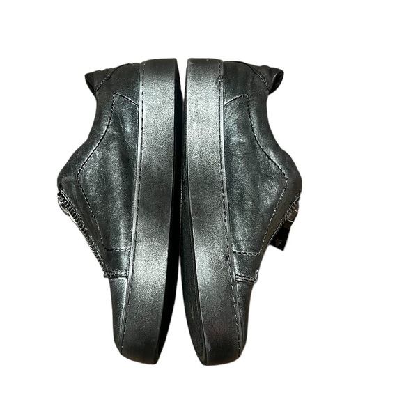 Frye Lena black metallic low top zip up leather sneaker - Picture 3 of 10